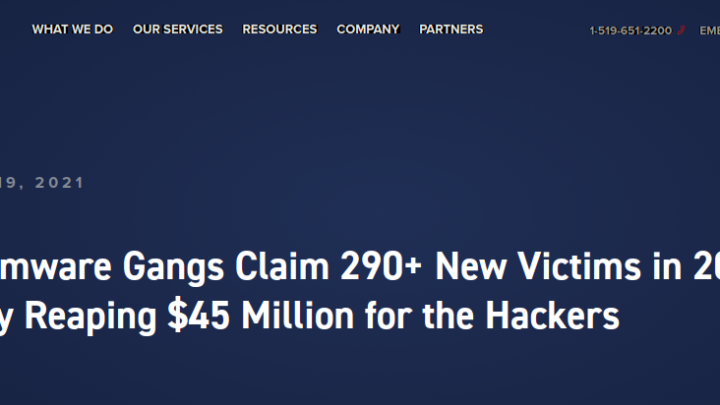 Ransomware – groups extorted at least $45 million in the first quarter of 2o21