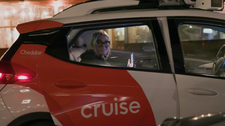 Driverless cruise car and speeding Prius crash at intersection